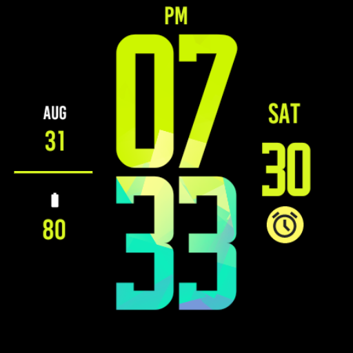 Green Digital XL Watch Face Logo