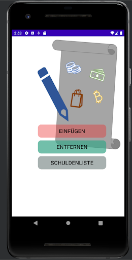 Android application SchuldenListe screenshort