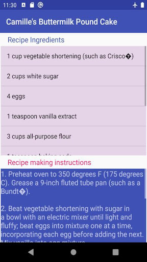 pound cake recipe Screen 3