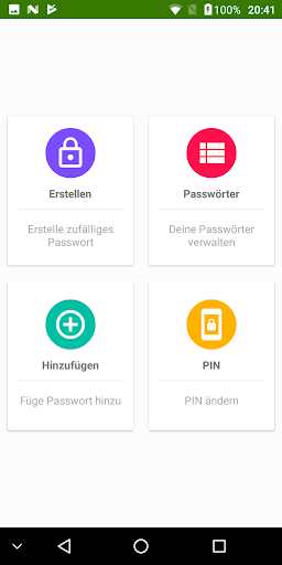 Android application Passwort Manager verwalten screenshort