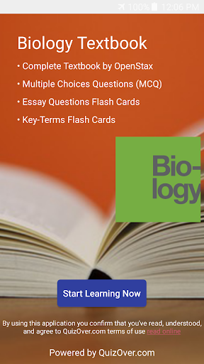 Android application Biology Textbook MCQ & Tests screenshort