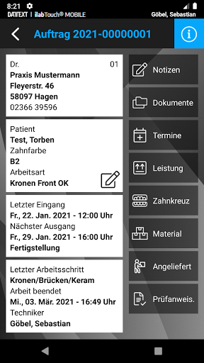 Android application iLab Touch Mobile screenshort