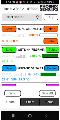 WEXS Sensors Screen 2