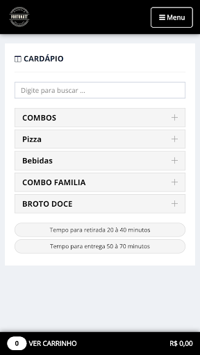 Pizzaria Fortunatt Delivery Screen 2