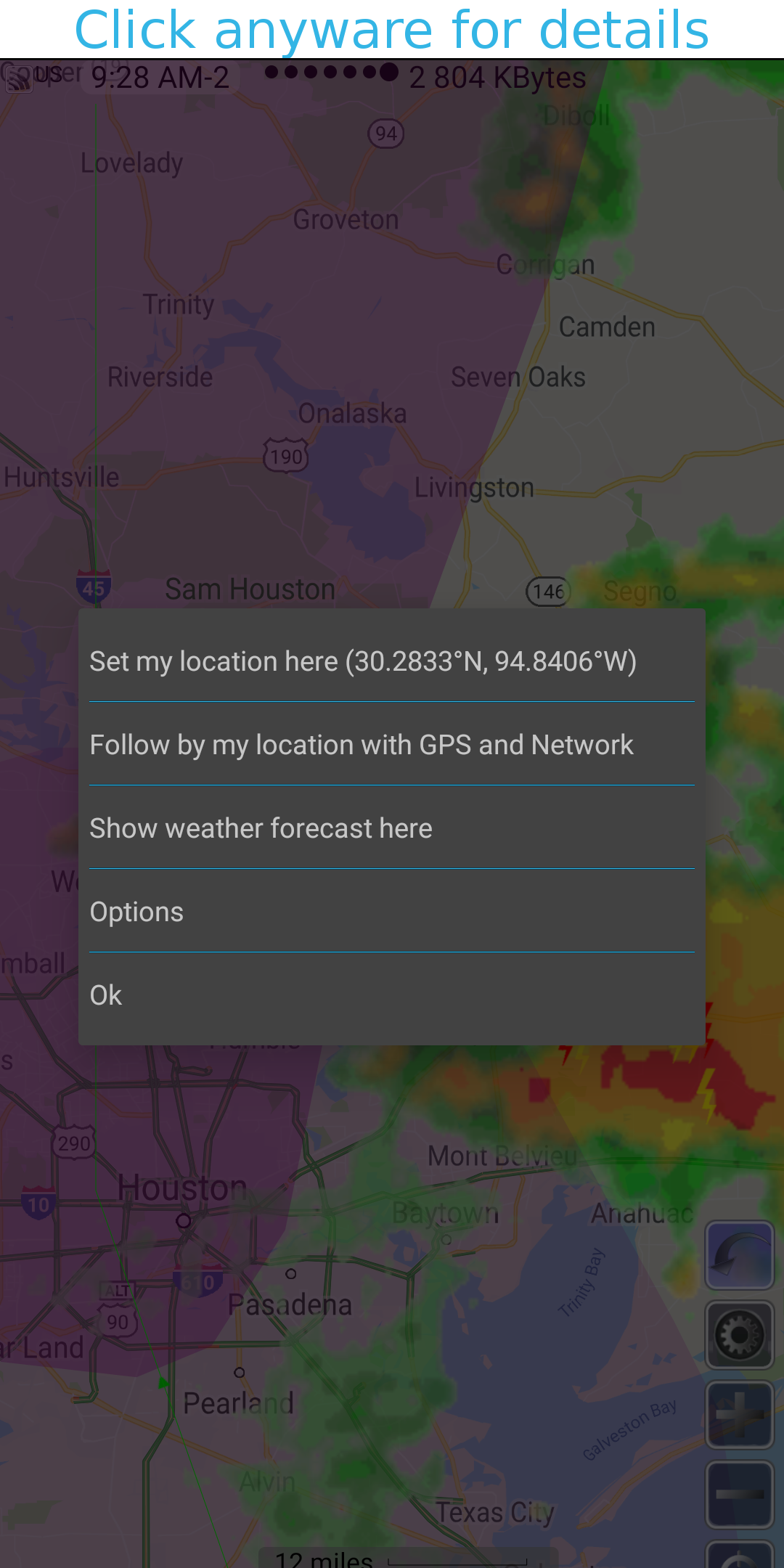Android application Weather storm radar: eRadar HD screenshort