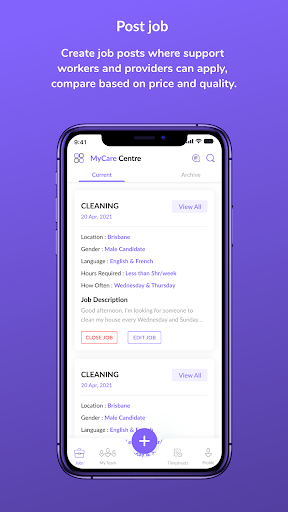 Android application Mycare Centre screenshort
