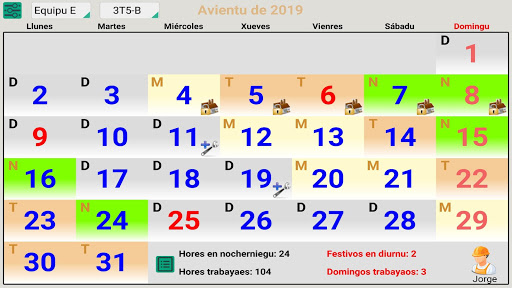 Android application Calendariu Llaboral screenshort