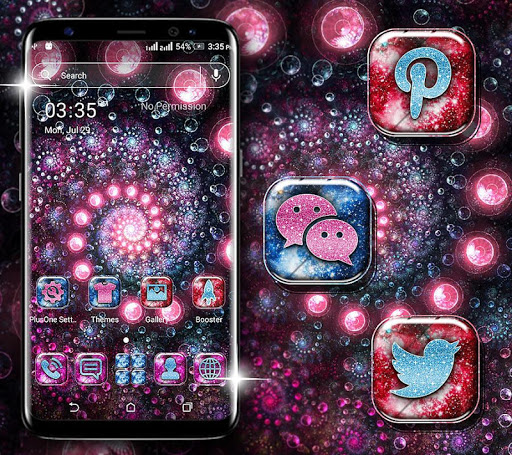 Android application Neon Spiral Circle Launcher screenshort
