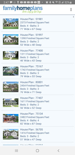Family Home Plans Screen 3