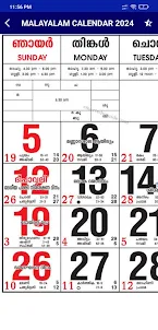 Malayalam Calendar 2024