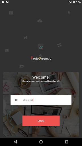 Android application ProtoDream.io - prototyping screenshort