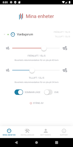Android application Smartvent screenshort