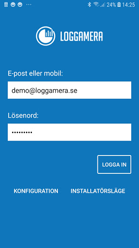 Android application Loggamera Pro screenshort