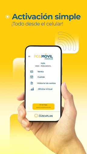 Android application POS Móvil CUSCATLAN screenshort