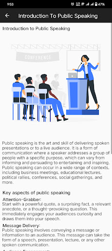 Learn Public Speaking Screen 2