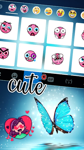 Shine Blue Butterfly Keyboard Screen 3