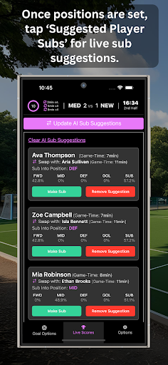 Soccer Time Soccer Subs App