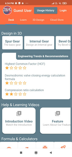 Android application Gear Design 3D in TrueGeometry screenshort