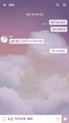 카카오톡 테마 - 하늘_너와 함께하는 새벽 Screen 3
