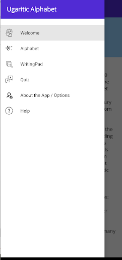 Android application Ugaritic alphabet screenshort