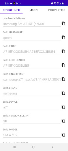 Android application Next Android Info screenshort