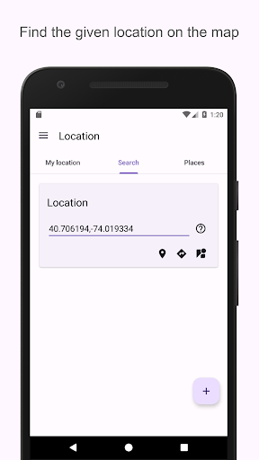 GPS Location finder Screen 2