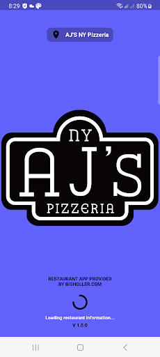 Android application AJ'S NY Pizzeria screenshort