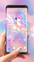 lovely rainbow unicorn-APUS Launcher theme