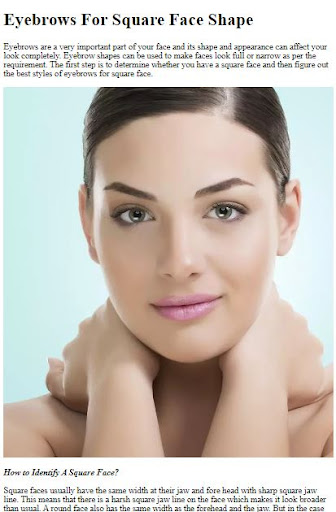 Android application Eyebrows For Square Face Tips screenshort