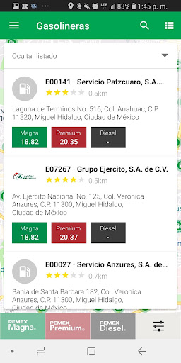 Guía Pemex • Find your station Screen 2