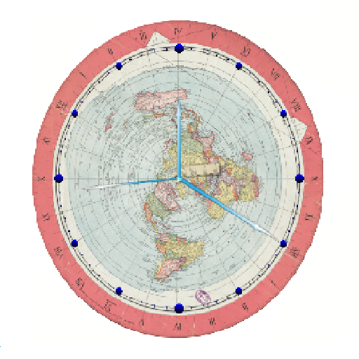 Flat Earth Map Clock 3 Icon
