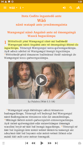 Android application Waorani Bible screenshort