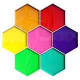 hexagonal piano music sounds icon