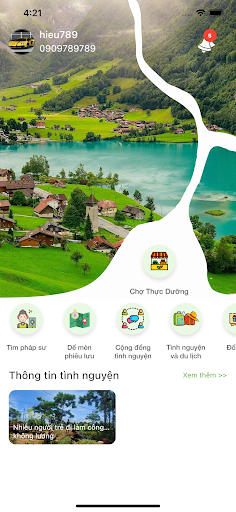 Android application Dế mèn: Tình nguyện và du lịch screenshort