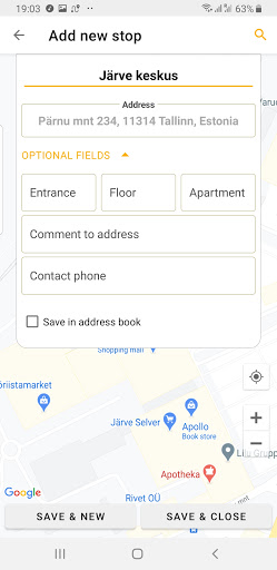 Android application Route optimizer screenshort