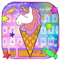 Galaxy Cute Unicorn Ice Cream Keyboard Theme