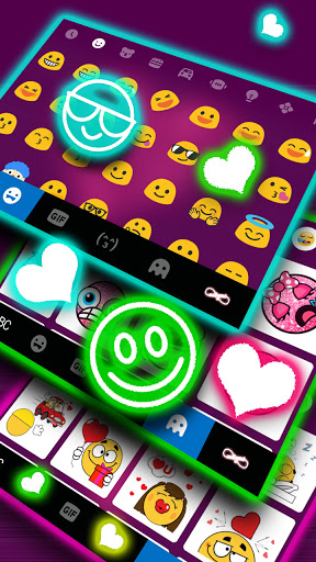 Sparkle Neon Heart Keyboard Ba Screen 3