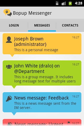 Bopup Messenger: In-house IM Screen 3