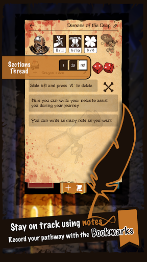 Adventure Sheet for Gamebook Screen 2