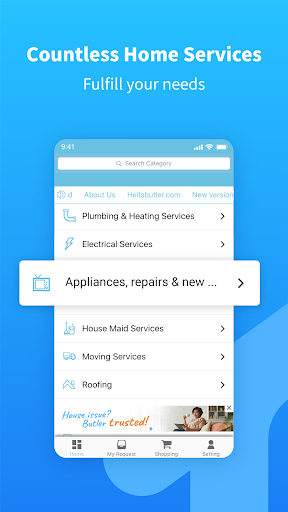 Android application Butler customer screenshort