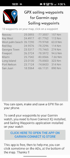 GPX Sailing waypoints Screen 3