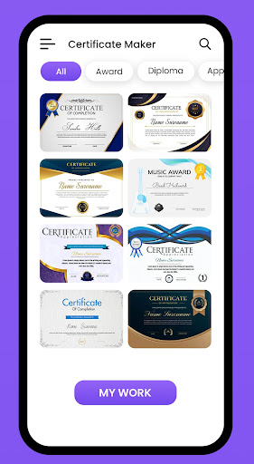 Android application Certificate Maker Pro 2024 screenshort