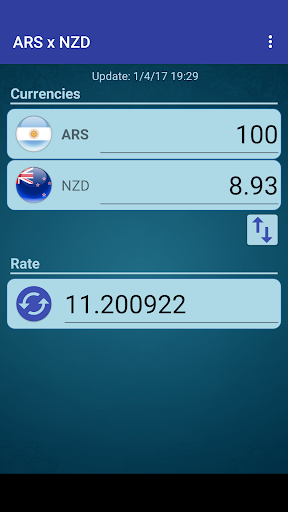 Android application Arg. Peso x New Zealand Dollar screenshort