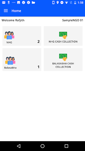 Android application Sangamam NGO screenshort