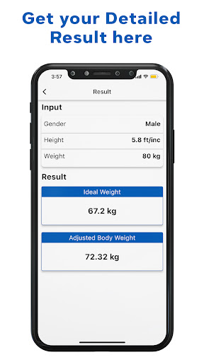 Adjusted Body Weight Calculate Screen 3