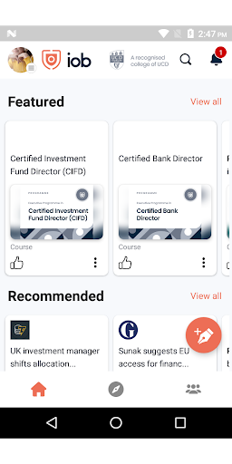 Android application IOB Learn screenshort