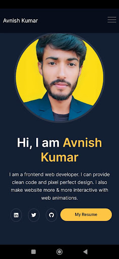 Android application Avnish Singh:Portfolio App screenshort