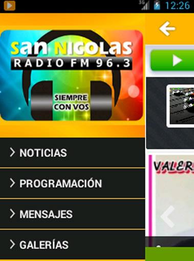Android application FM SAN NICOLAS 96.3 Mhz screenshort