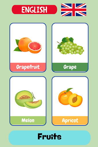 Android application I Learn Fruits and Vegetables screenshort