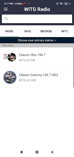 Android application WITG Radio screenshort